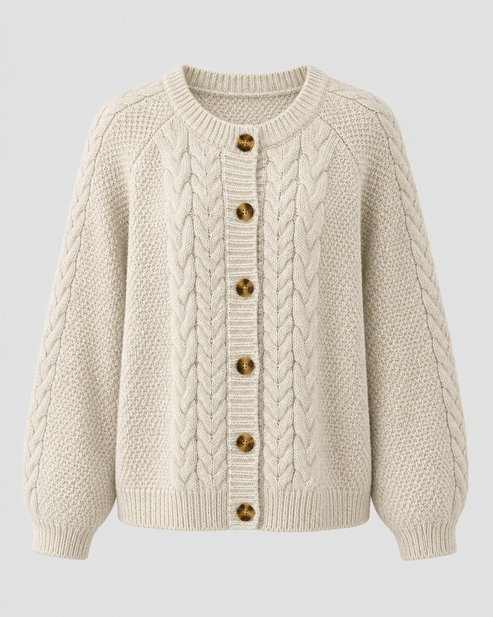 Maggie | Women's Cable Knit Button Front Cardigan
