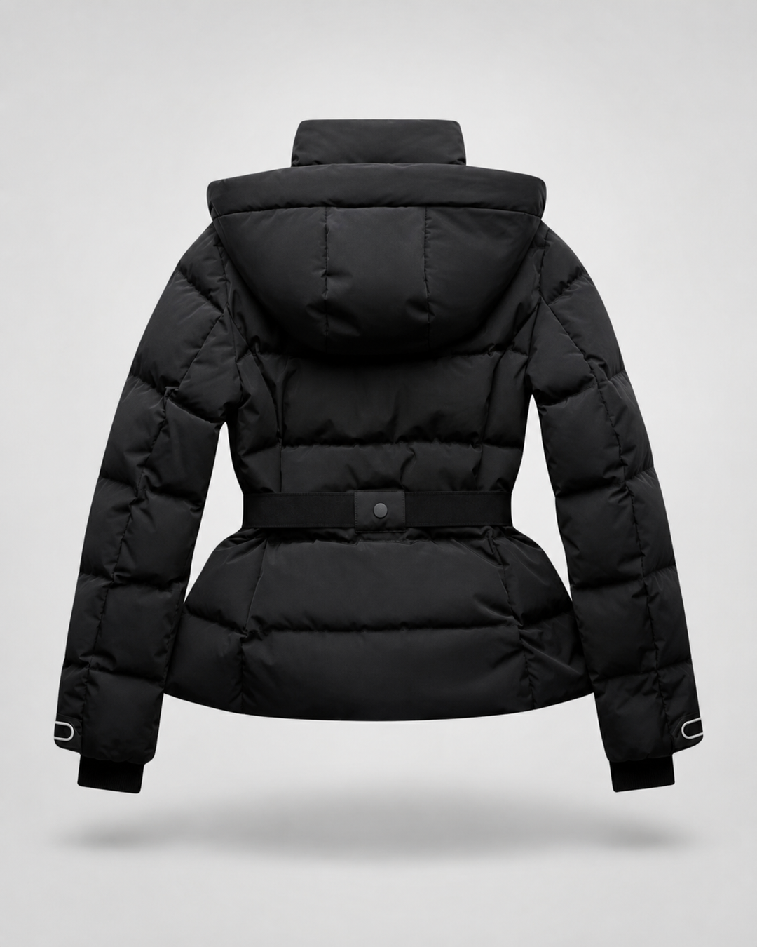 Rowena | Women's Belted Puffer Jacket with Detachable Hood