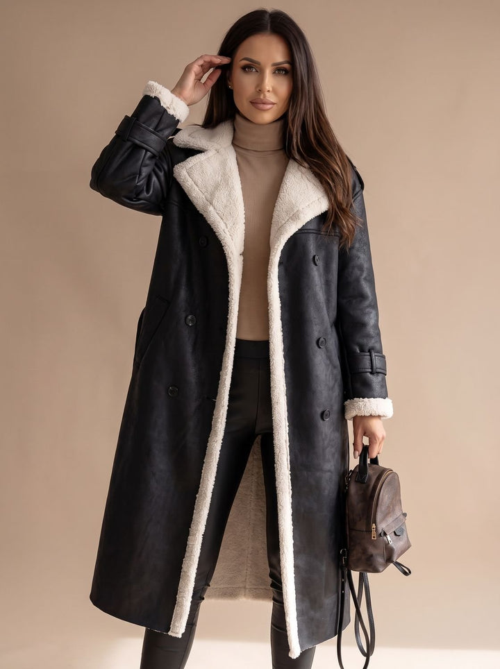 Nadia | Women's Belted Faux Leather Coat