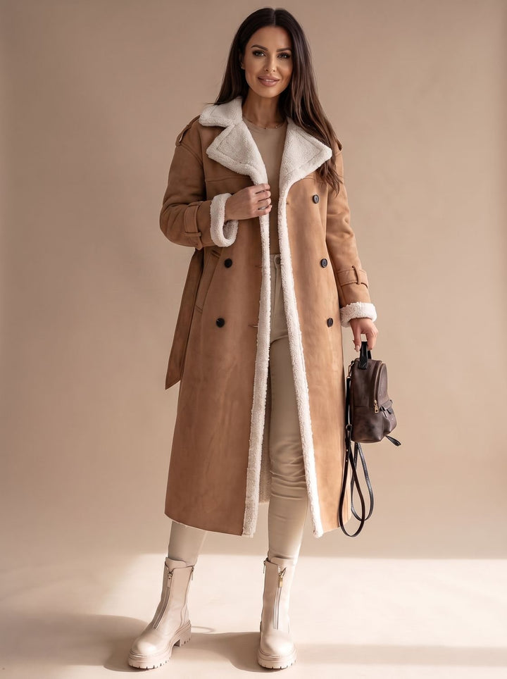 Nadia | Women's Belted Faux Leather Coat