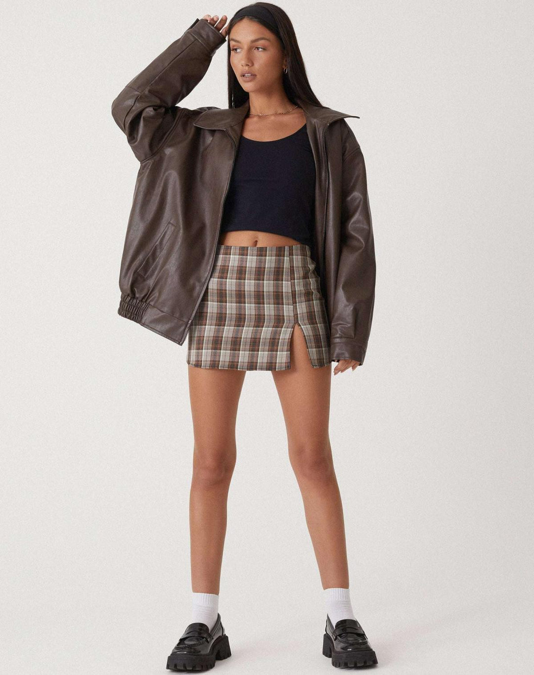 Isla | Women's Oversized Faux Leather Bomber Jacket